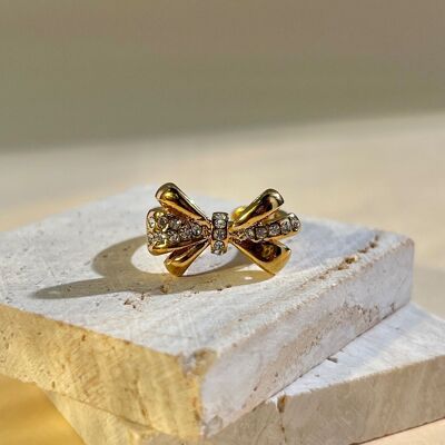Stainless steel bow tie ring