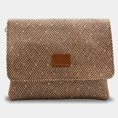 Bolsillo grande de ladrillo con solapa - Rafia - Camel - Archivos