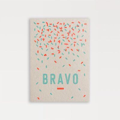 Postkarte / Bravo / Mint + Fluo Orange / Risographie