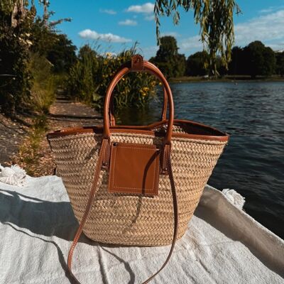 Elegante borsa da mercato intrecciata a mano