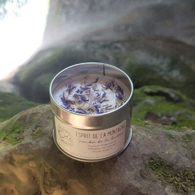 Candela Mountain Spirit - Fragranza Edelweiss - Guadagna altezza. Candela energetica curativa. Candela del benessere. Candela a forma di fiore.Candela vegetale