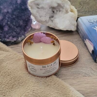 Ode to Joy Candle - Amber scent - Reconnect with your inner child. Energy healing candle. Well-being candle. Flower candle.Vegetable candle