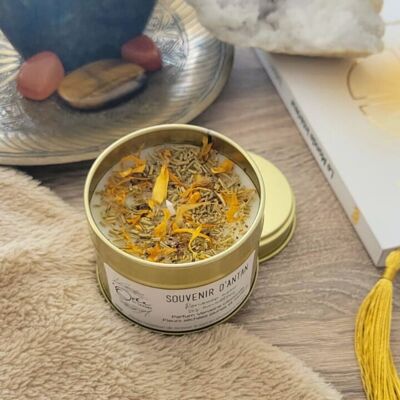 Souvenir d'antan candle - Lemon verbena fragrance. Energy healing candle. Well-being candle. Flower candle.Vegetable candle