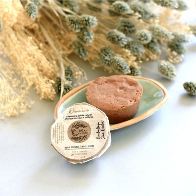 Natural Solid Shampoo Softness - Almond Oil & Pink Clay - normal hair and shine. 100% Natural. Package seeded with flowers to plant.Dry shampoo