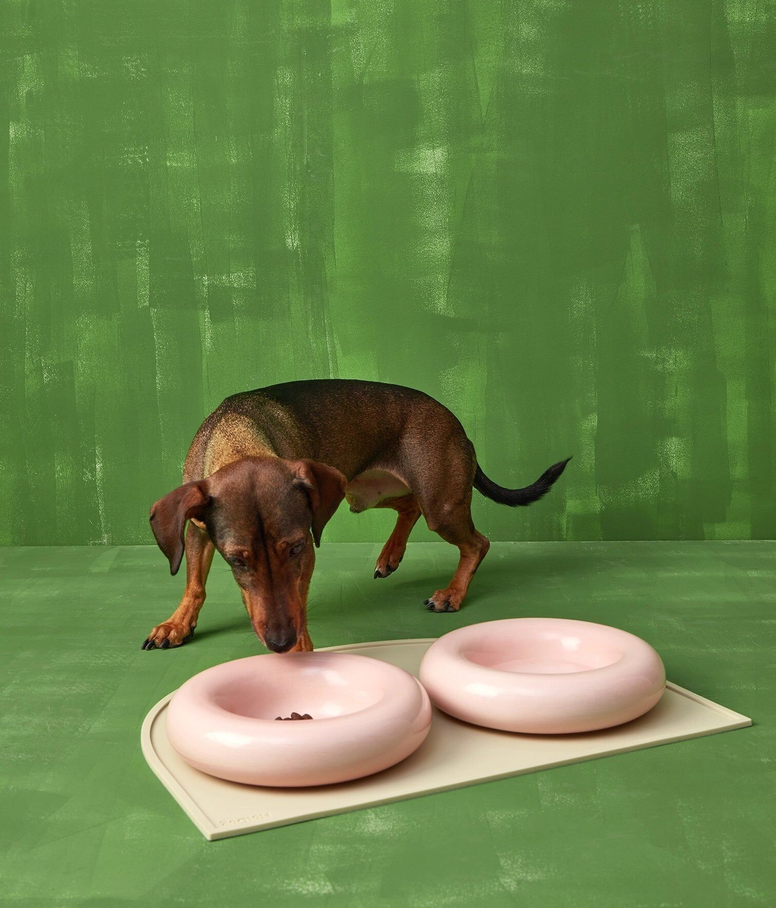 Comedero cerámico rosa para perro