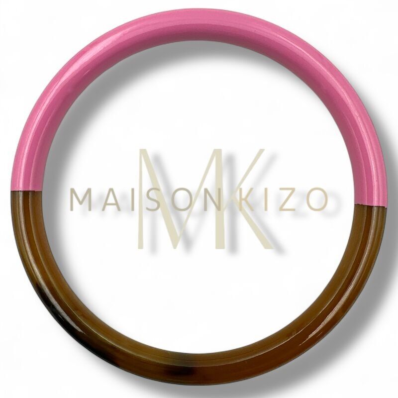 Pink lacquered buffalo horn bangle