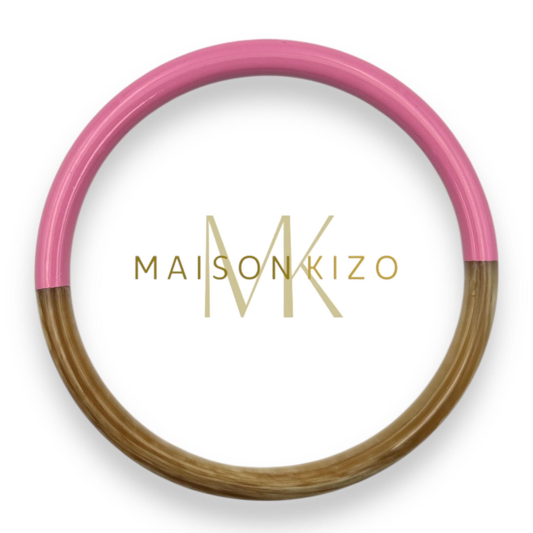 Bracciale in corno di bufalo laccato rosa