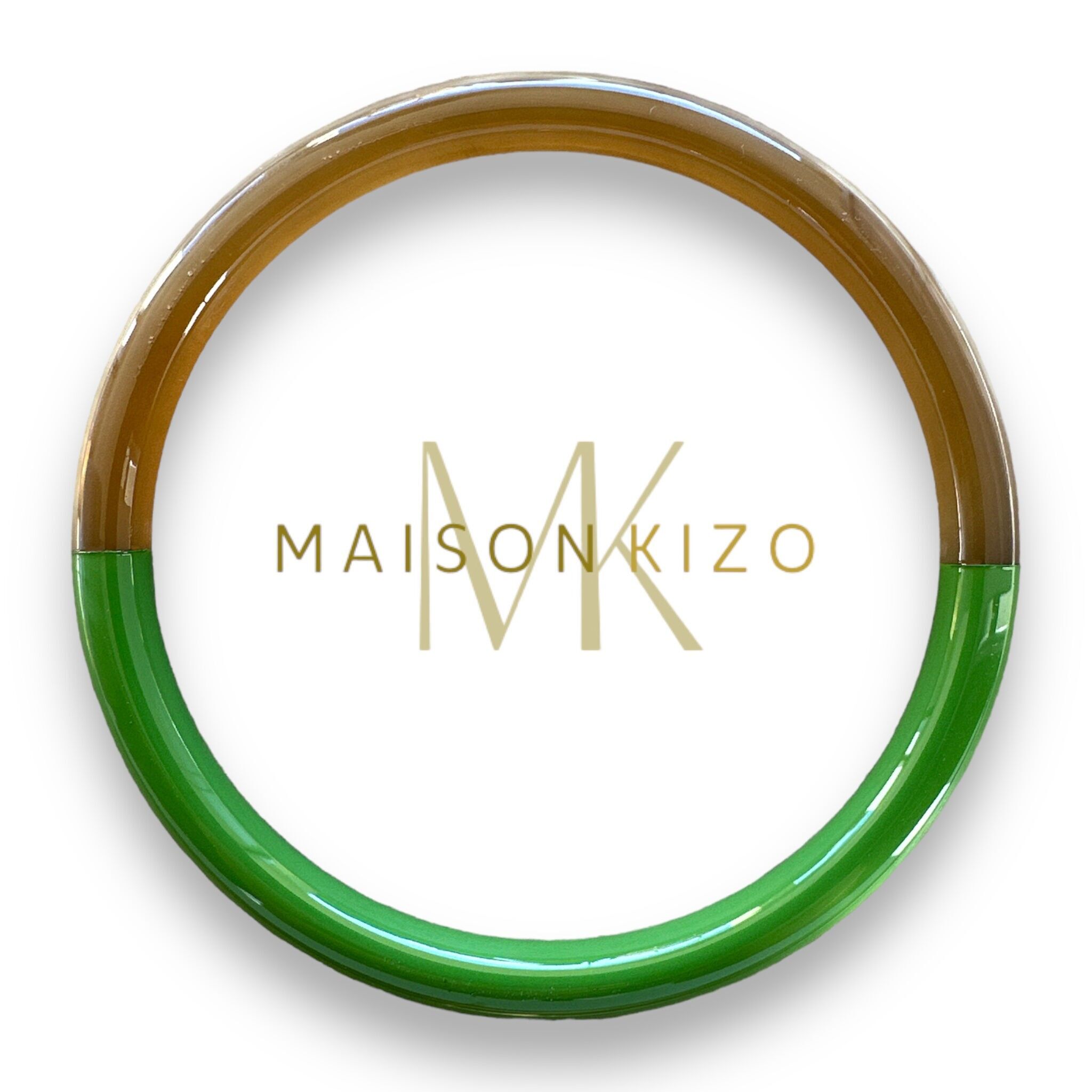 Bracciale in corno di bufalo laccato verde da 4 mm