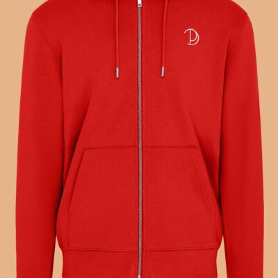 Embroidered P Zip-Up Hoodie