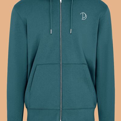 Embroidered P Zip-Up Hoodie