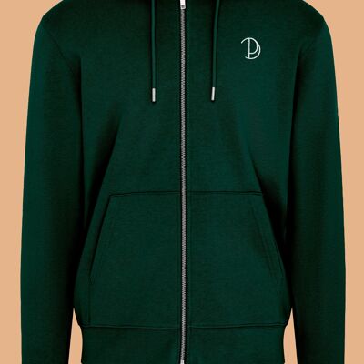 Embroidered P Zip-Up Hoodie