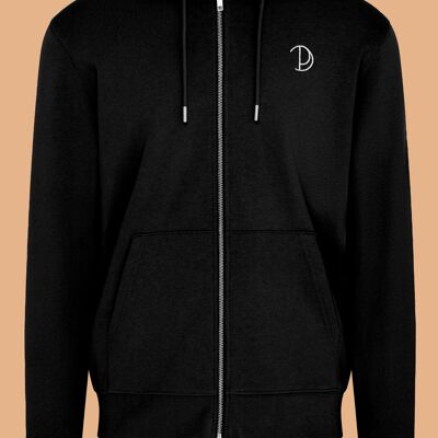 Embroidered P Zip-Up Hoodie
