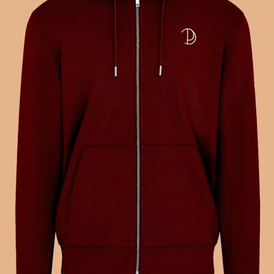 Embroidered P Zip-Up Hoodie