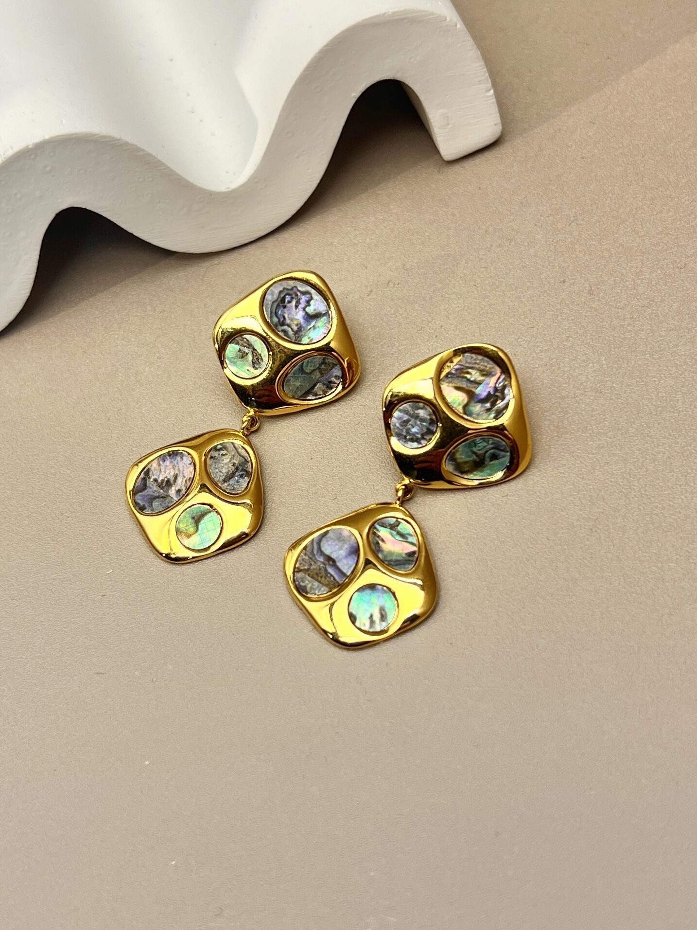 Ocean Mother-of-Pearl Stainless Steel Earrings