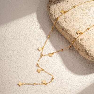 Y-shaped stainless steel star necklace, elegant, minimalist trend