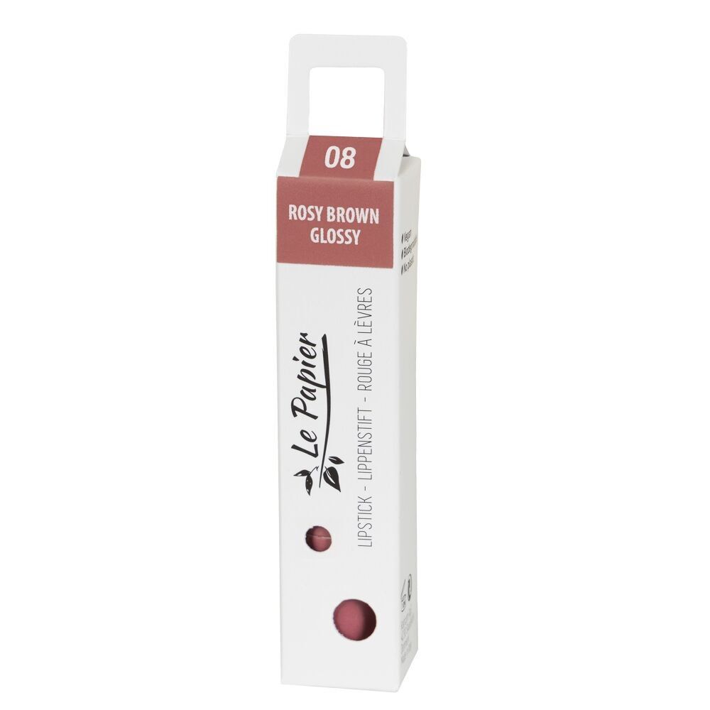 Le Papier Paper tube lipstick - ROSY BROWN 08 Glossy