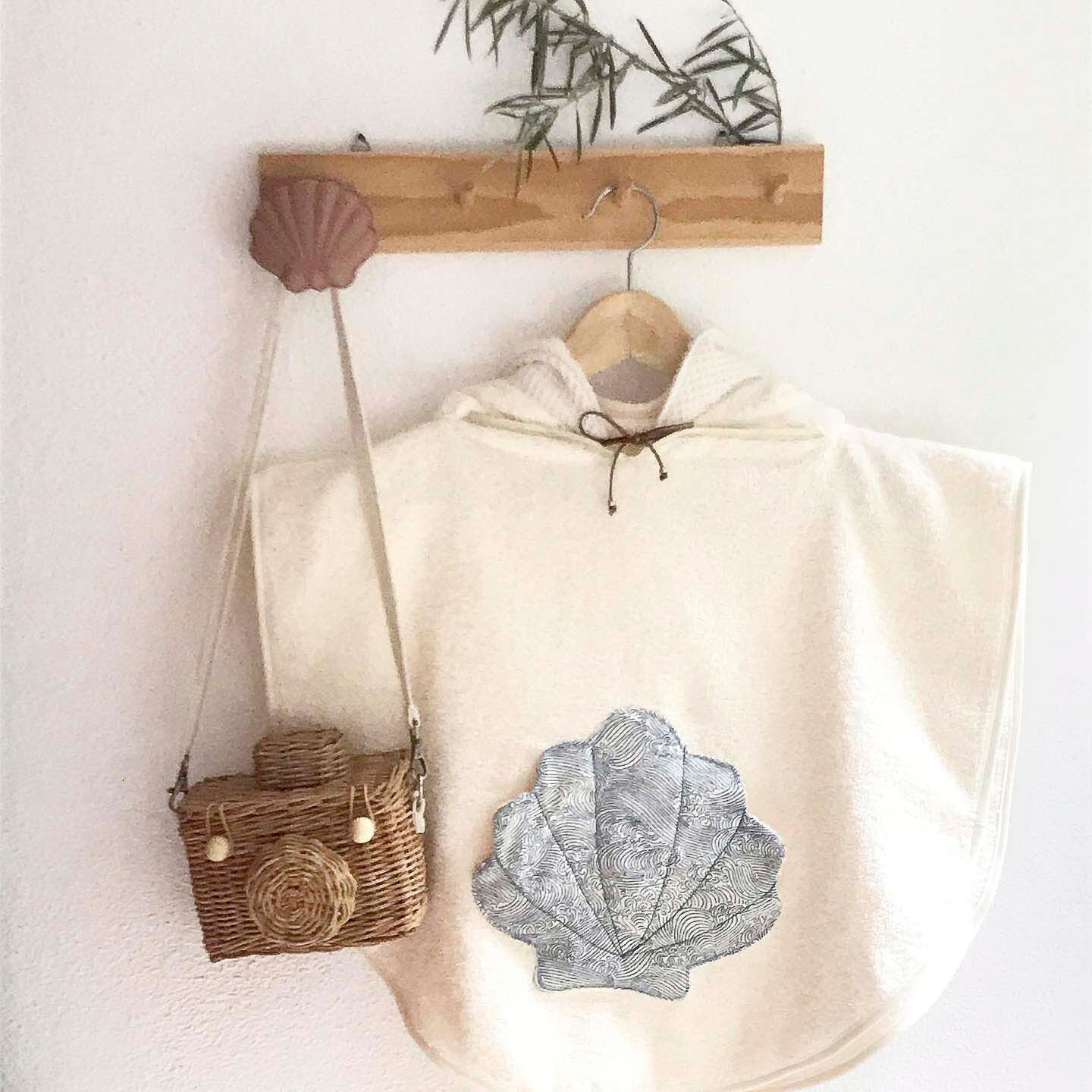 PONCHO SERVIETTE DE BAIN BEBE "COQUILLAGE&CRUSTACÉS" - vagues japonaises (0-2 ans)