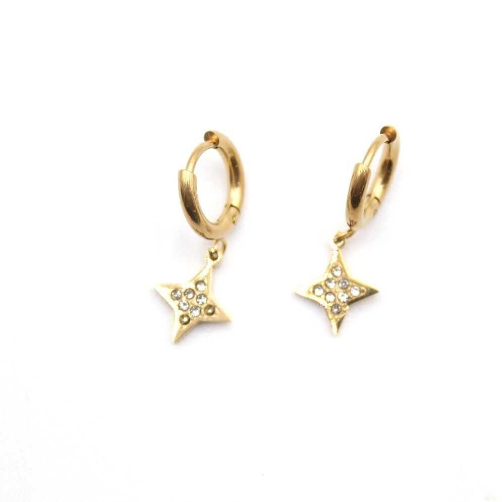 Small steel creole star pendant