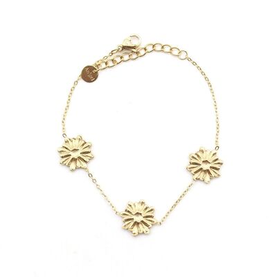 Bracciale in acciaio con motivo a margherita