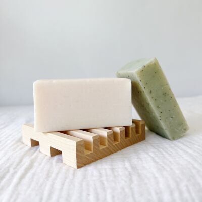 Solid maple wood soap dish