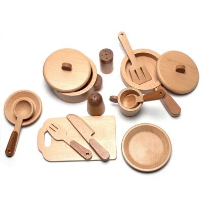 Wooden toys - Cooking set/dining set - Montessori - Open ended toys