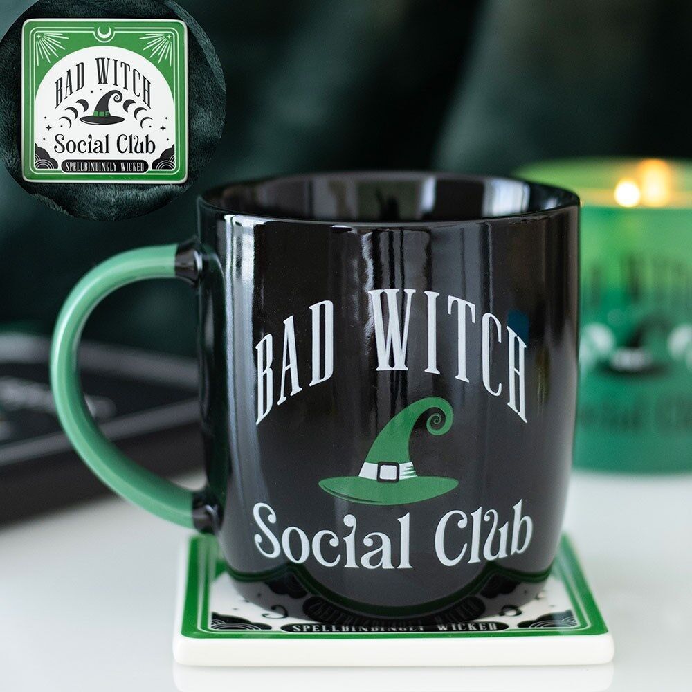 Set di tazze e sottobicchieri Bad Witch Social Club