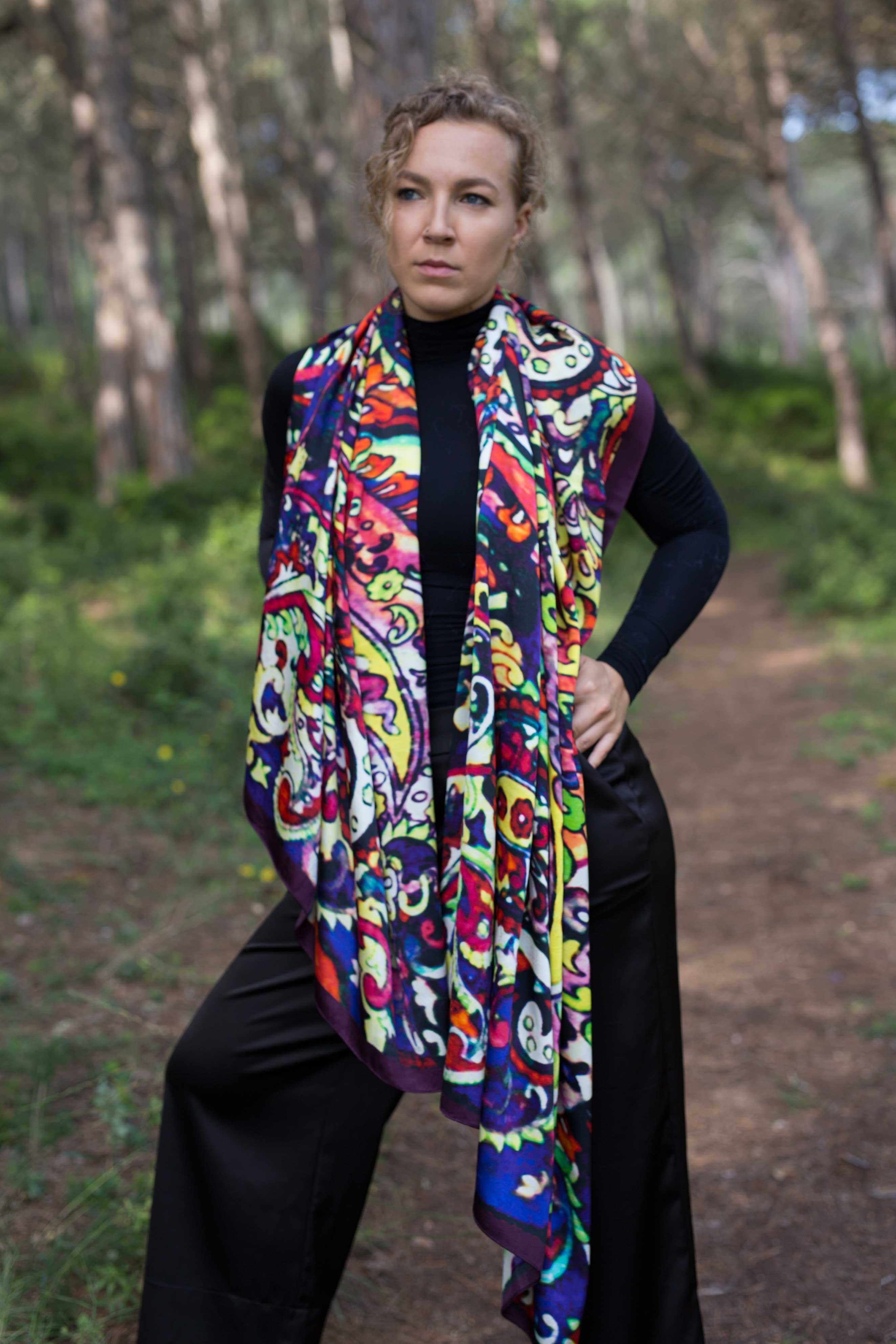 Schal aus Naturseide mit Liceu-Print