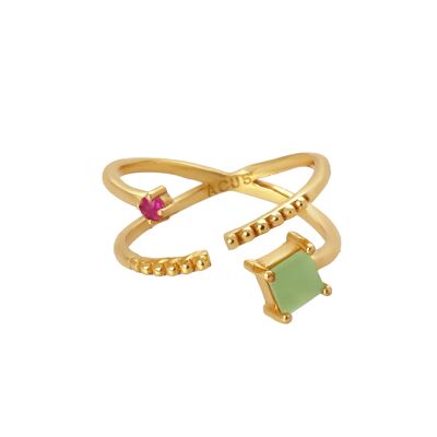 Grüner und fuchsiafarbener Ring von Aldo