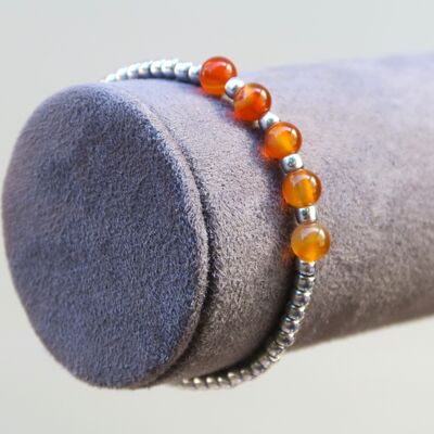 Pulsera de piedra fina - Cornalina