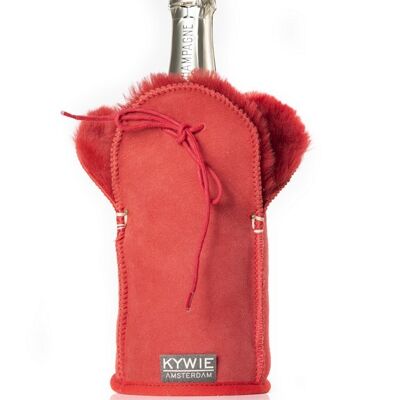 Champagne insulated case - Suede - Red