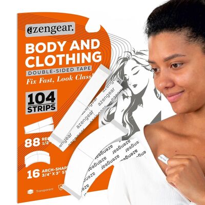 Cinta adhesiva de doble cara para ropa, hiyab y vestidos (paquete de 104 tiras)