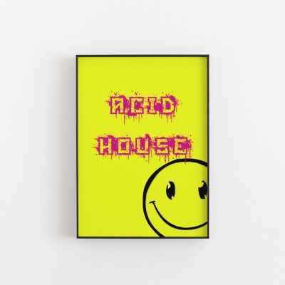 Acid House- Wall Art Print-A4 1