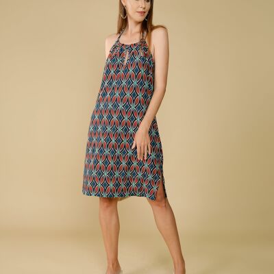 Robe courte dos nu imprimé Mimi - Akara