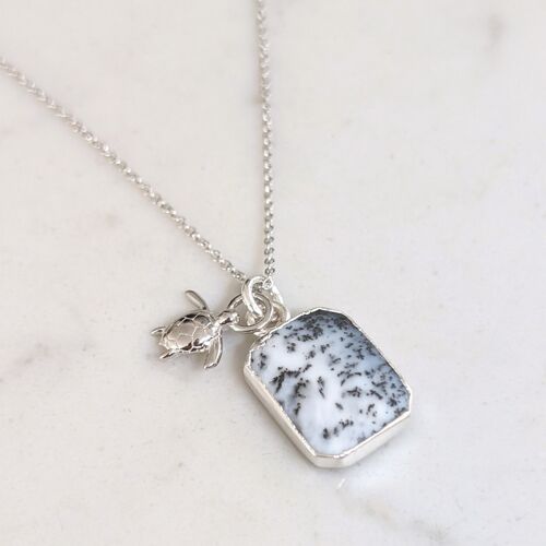 The Duo Dendritic Agate Necklace