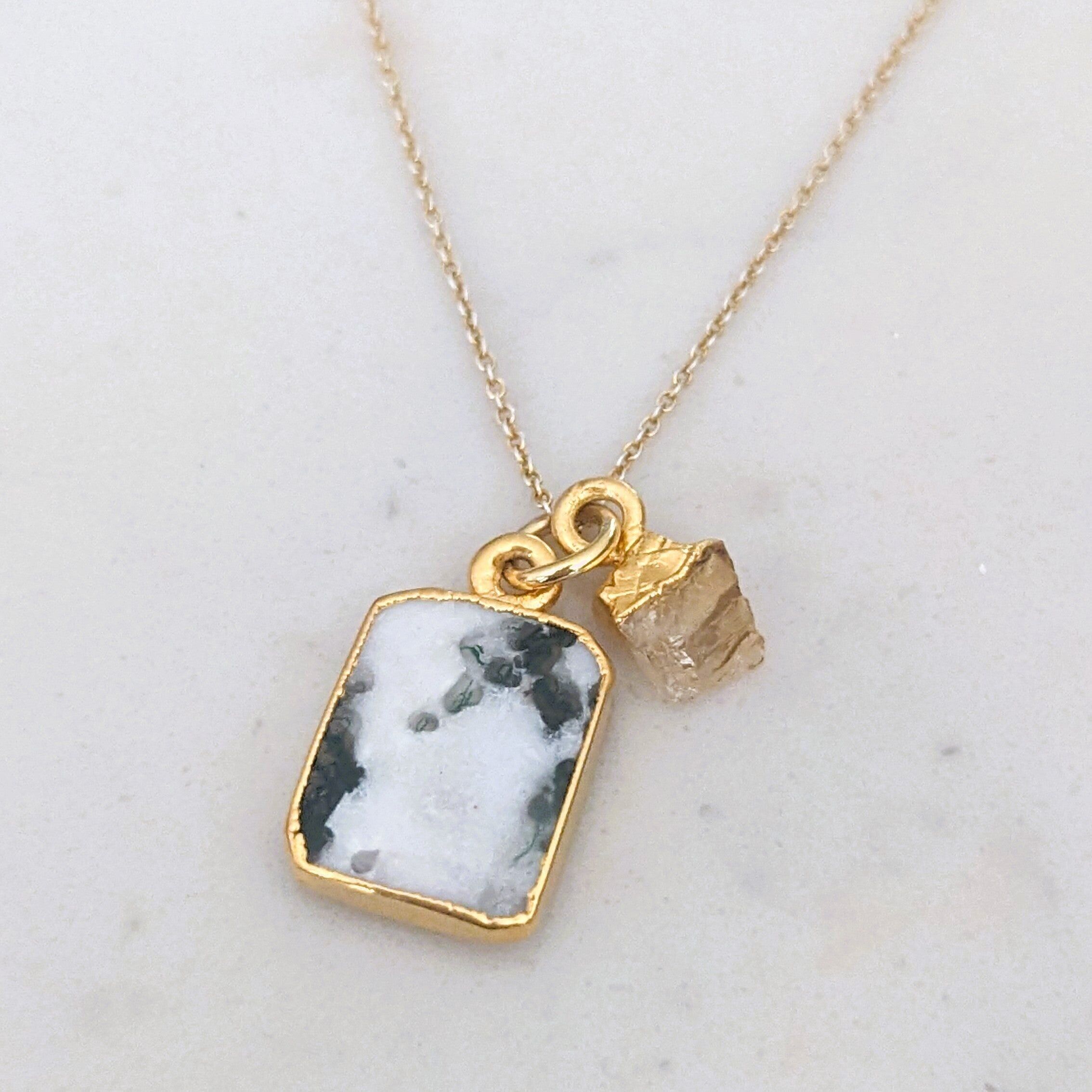 The Duo Tree Agate Necklace
