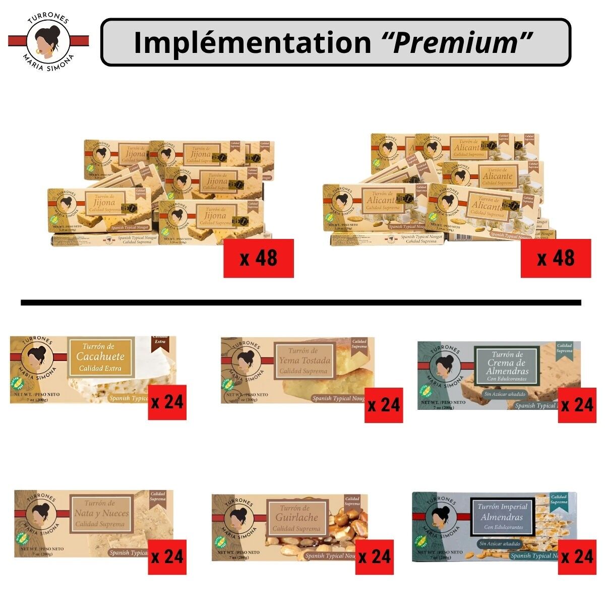 Pack Premium – 240 Turrons (nougats espagnols)