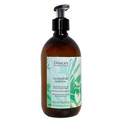 AU BORD DE LA RIVIERE, shampooing-douche familial, format 500ml avec pompe