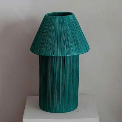 Lampada da casa verde petrolio – Lampada in rafia fatta a mano dal Marocco