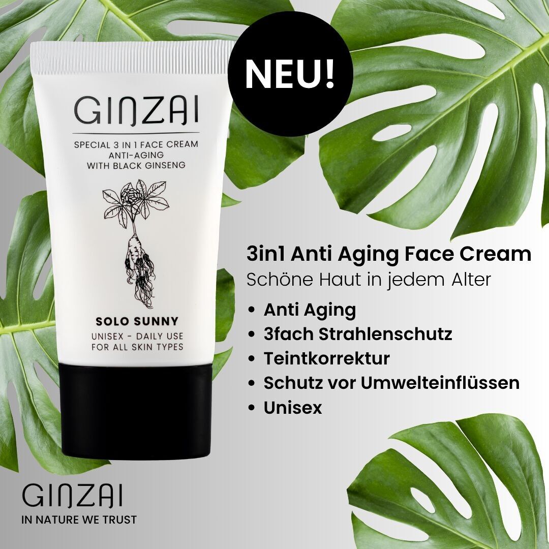 SOLO SUNNY - Crema viso anti-età 3 in 1 al ginseng (ginseng di bosco) - 50 ml