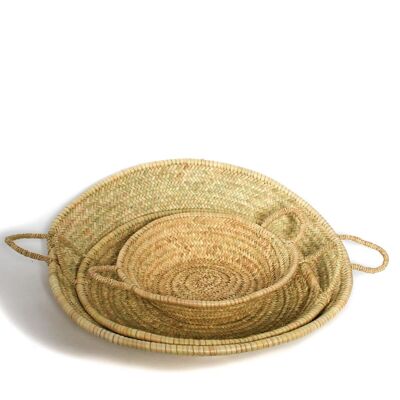 Panier décoratif Fez – Panier fait main en palmier naturel, 3 tailles