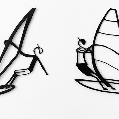 Tavole da windsurf, decorazioni murali da appendere, 13 cm, nero