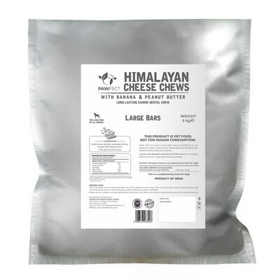 Pawfect Himalayan Cheese Chews with Banana & Peanut Butter | Large/5kg Bulk | Grain & Gluten Free | All-Natural | Long Lasting | Easily digestible