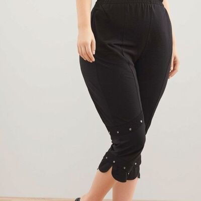 Plus size neoprene capri pants (B160&BLACK)