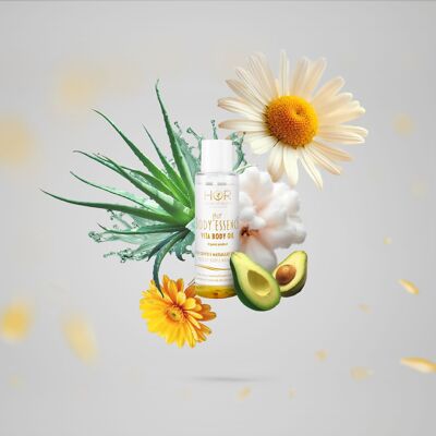 Vita Body Oil Bio – 100 ml – Huile de massage apaisante, nourrissante et anti-rougeurs – Soin naturel de la peau Bio – Huile corporelle