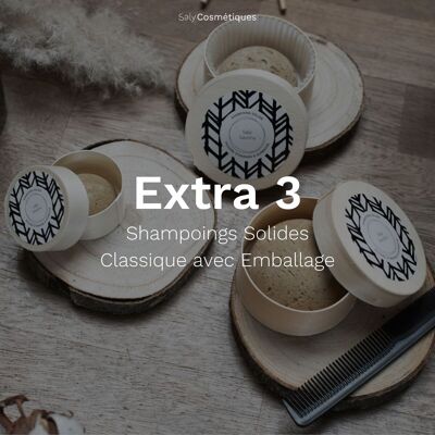 Extra 3 : Shampoings solides - Format Classique 70g