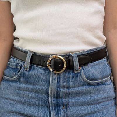 Gold Swarovski Crystal Belt Buckle