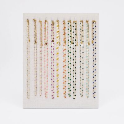 Esposizione gratuita – Catene in acciaio inossidabile con perle di agata tinta sfaccettata – 12 colori