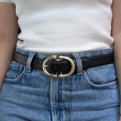 30mm Rounded Gold Metal Belt Buckle