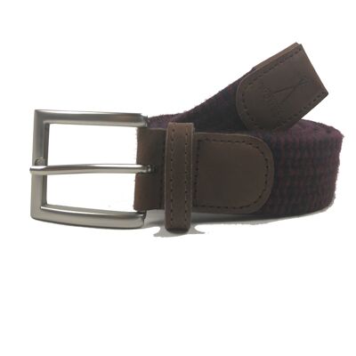 Ceinture tressee bordeaux noir