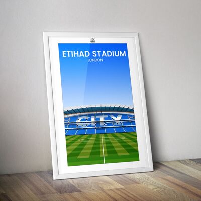 Etihad Stadium football stadium poster - Manchester stadium poster
